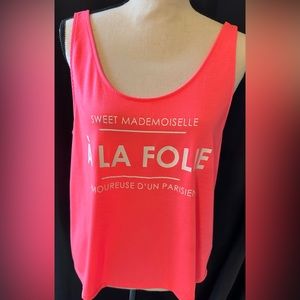 New without Tags - H&M DIVIDED Fluorescent Rose Pink Tank, Size Large (L)